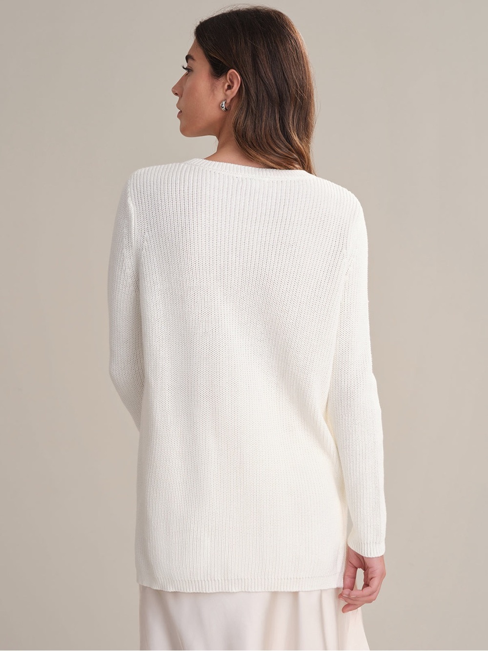 525 America EMMA: CREWNECK SHAKER STITCH COTTON SWEATER - Picture 3 of 9